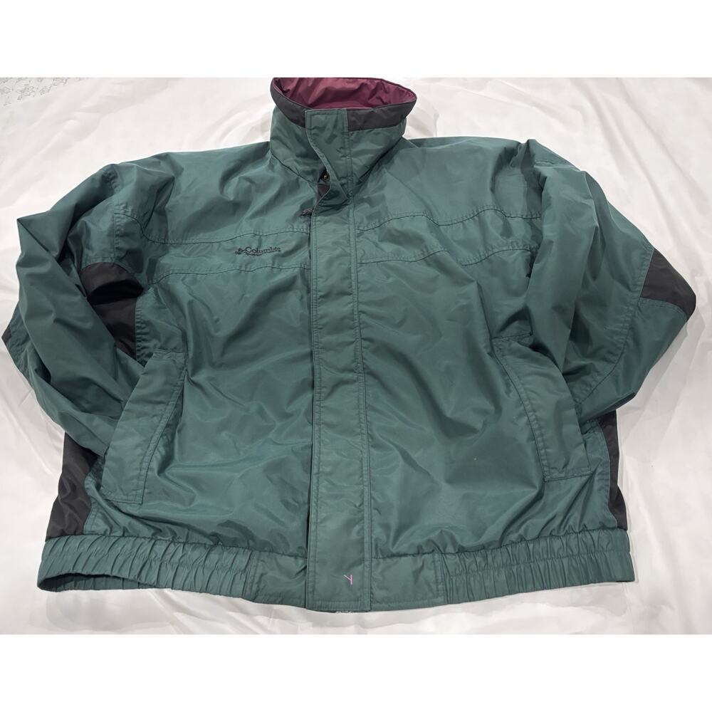Vintage Columbia Bugaboo Jacket 1995. Mens Large. Teal green, burgundy, & black